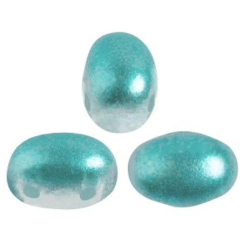 7x5mm Glass beads Samos® by Puca® - Ice Slushy Blue Curacao x10g