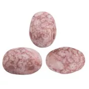 7x5mm Glass beads Samos® by Puca® - Opaque White Bronze Mat x10g