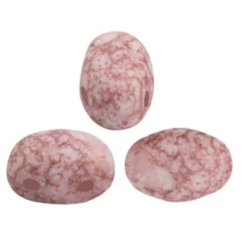 7x5mm Glass beads Samos® by Puca® - Opaque White Bronze Mat x10g