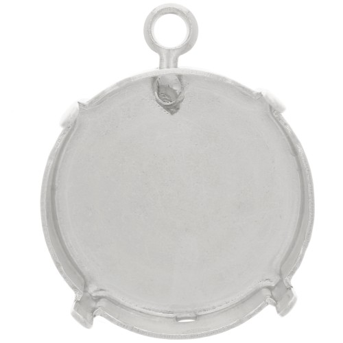 18mm Claw Setting Closed Back pendant for PureCrystal 1122 cabochon - Silver x1