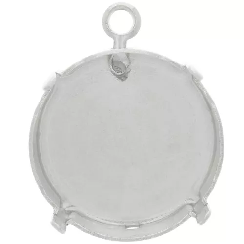 18mm Claw Setting Closed Back pendant for PureCrystal 1122 cabochon - Silver x1