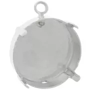 18mm Claw Setting Closed Back pendant for PureCrystal 1122 cabochon - Silver x1