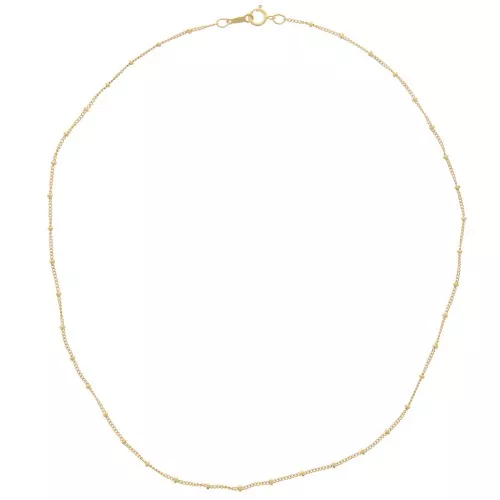 Round beads 1.9mm Gold filled (gold laminated)x40cm necklace with curb chain