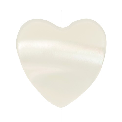 6mm Mother of Pearl Heart Bead - Natural x1