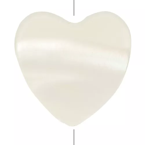 10 mm mother-of-pearl heart bead - vertical hole - Natural x1
