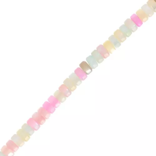 4x2mm Heishi dyed mother-of-pearl roundels - Multicoloured x39cm