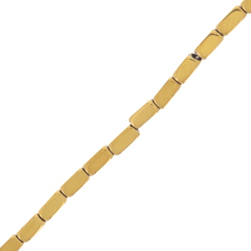 4x2mm rectangle Beads - imitation Hematite - Gold x39cm