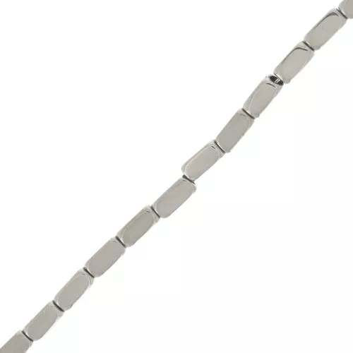 4x2mm rectangle Beads - imitation Hematite - Silver x39cm