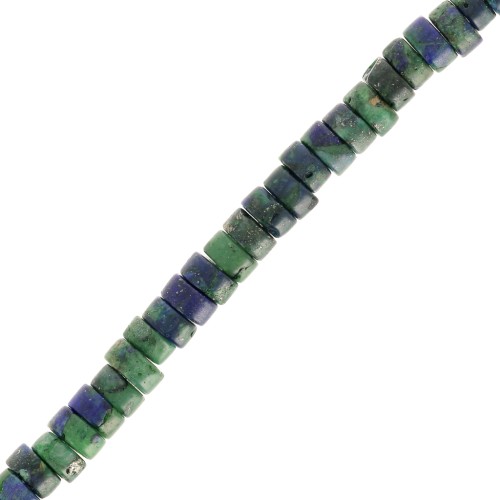 Rondelle beads Heishi - Tinted Regalite 4x2 mm Dark green - Dark blue x40cm