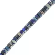 Heishi beads gemstones rondelles - Tinted Regalite 4x2 mm - Dark Blue x38cm