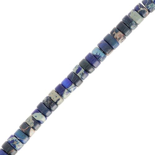 Heishi beads gemstones rondelles - Tinted Regalite 4x2 mm - Dark Blue x38cm