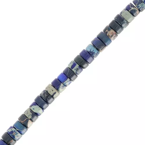 Heishi beads gemstones rondelles - Tinted Regalite 4x2 mm - Dark Blue x38cm