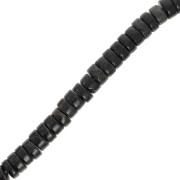 Heishi beads gemstones rondelles - Tinted Regalite 4x2 mm - Black x38cm