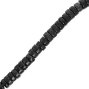 Heishi beads gemstones rondelles - Tinted Regalite 4x2 mm - Black x38cm