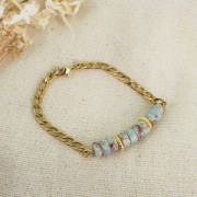 Heishi beads gemstones rondelles - Tinted Regalite 4x2 mm - Black x38cm