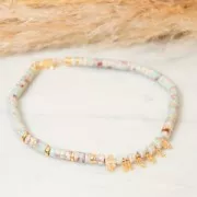 Heishi beads gemstones rondelles - Tinted Regalite 4x2 mm - Black x38cm