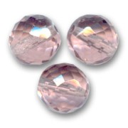 Fire Polished faceted round beads 14mm Light Amethyst x4|raw }}