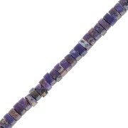 4x2mm Heishi gemstone rondelle beads - dyed Regalite - Dark Purple x40cm