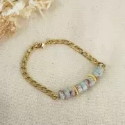 Heishi beads rondelle gemstone - Tinted Regalite 4x2mm - Dark Purple x40cm