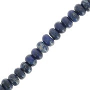Heishi beads gemstones rondelles - Tinted Regalite 6x4 mm - Dark Blue x40cm