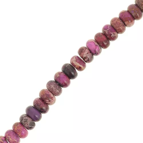 Heishi beads gemstones rondelles - Tinted Regalite 6x4 mm - Violet x38cm