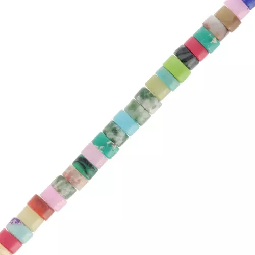 4.5x2.5mm Heishi style tube beads - gemstone mix - Multicoloured x37cm