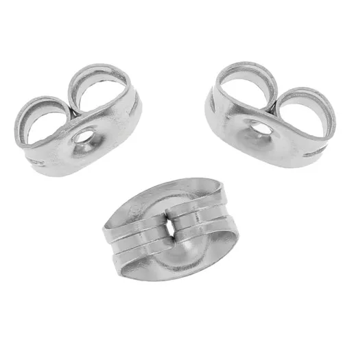 6x4.5mm Stainless steel earring back for earstuds x10