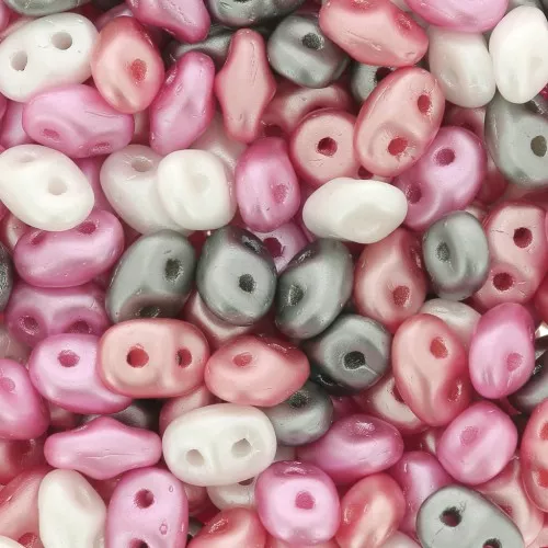 2.5x5mm SuperDuo - Pretty in Pink x10g