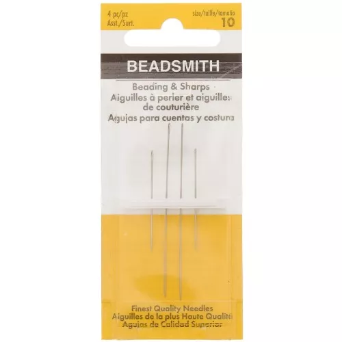 Beading needles n°10 - Beadsmith - 2 long and 2 short x4