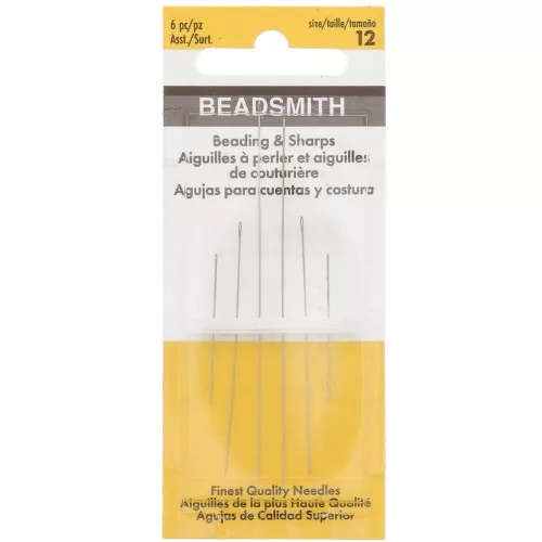 Beading needles & sharps n°12 - Beadsmith - 2 short, 2 medium and 2 long x6