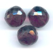 Fire Polished faceted round beads 14mm Amethyst x4