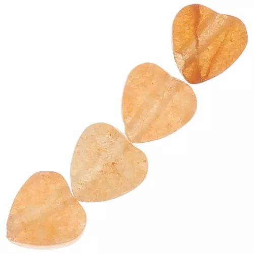 4mm dyed gemstone heart beads - orange Quartz x4