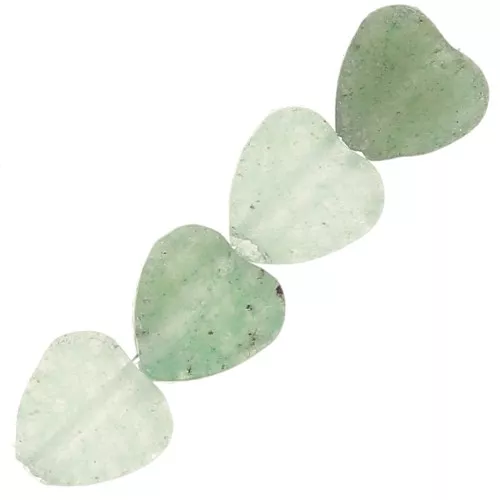4mm gemstone heart beads - Aventurine x4