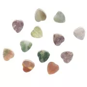 4mm gemstone heart beads - Indian Agate x4