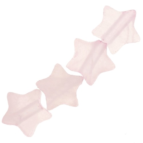 4mm Star gemstone beads - Rose Quartz x4