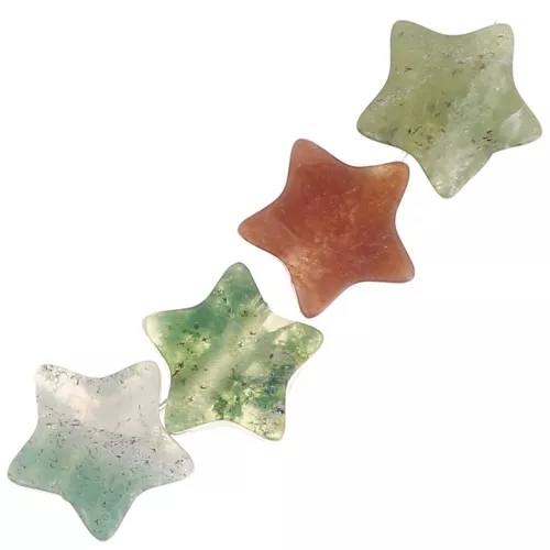 4mm Star gemstone beads - Indian Agate x4