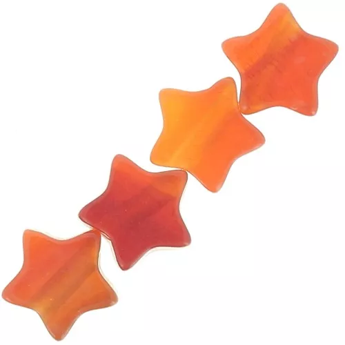 4mm Star gemstone beads - Red Agate x4