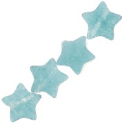 4mm star beads in dyed gemstones - Blue Chalcedony x4