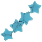 4mm star beads in imitation gemstone - Turquoise x4