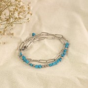 4mm star beads in imitation gemstone - Turquoise x4