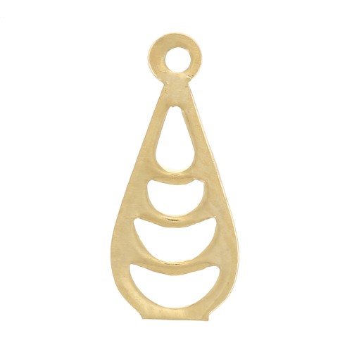 11x5mm Openwork drop charm - Fine gold plated x1