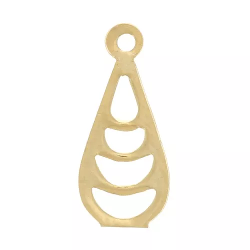 11x5mm Openwork drop charm - Fine gold plated x1