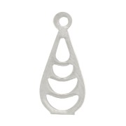 11x5mm Openwork drop charm - Fine silver plating x1