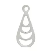11x5mm Openwork drop charm - Fine silver plating x1