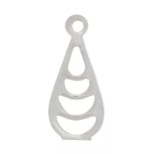 11x5mm Openwork drop charm - Fine silver plating x1
