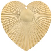 41x40mm Heart pendant with pleated effect for 10mm cabochon - Fine Gold plated x1|raw }}