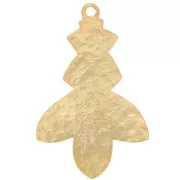 30x19mm Hammered design pendant - Fine gold plated x1