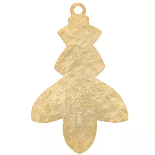 30x19mm Hammered design pendant - Fine gold plated x1