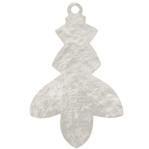 30x19mm Hammered design pendant - Fine silver plating x1