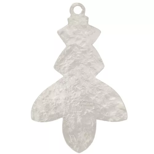 30x19mm Hammered design pendant - Fine silver plating x1